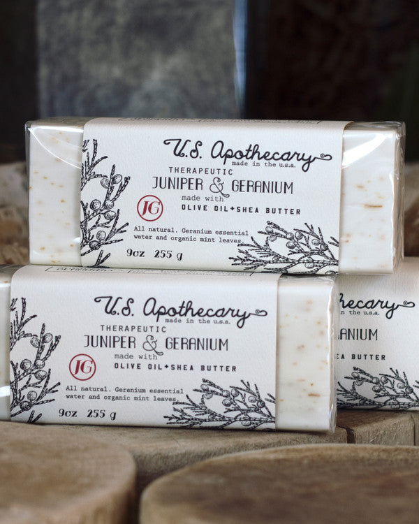 9oz Bar Soap - Juniper/Geranium