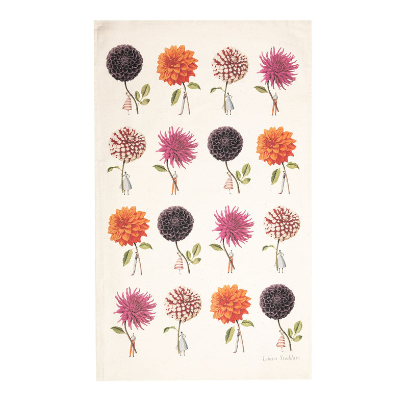 In Bloom Tea Towel - Dahlia Multi Flower