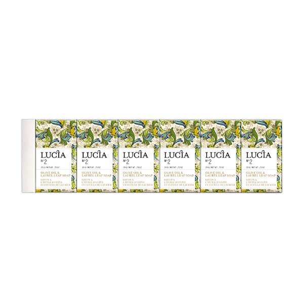 LUCIA N°2 Guest Soaps Gift Box 6 Bars - Olive Oil & Laurel Leaf Soaps