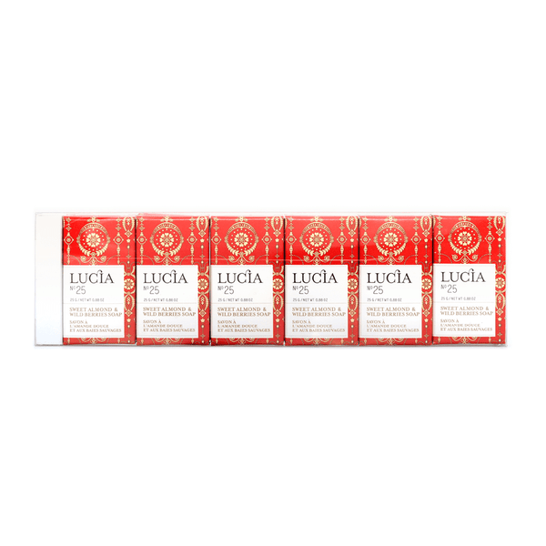 LUCIA N°25 Guest Soaps Gift Box 6 Bars - Sweet Almond & Wild Berries Soaps