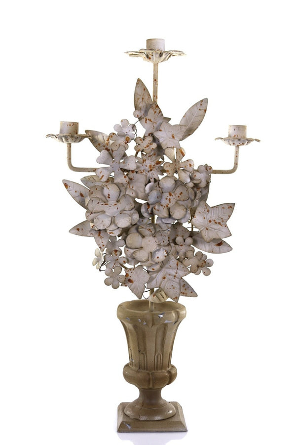 LES FLEURS CANDLEABRA-ANTIQUE WHITE