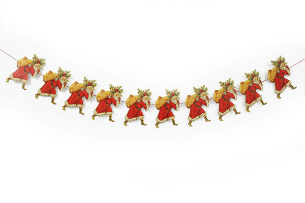 Vintage Father Christmas Garland