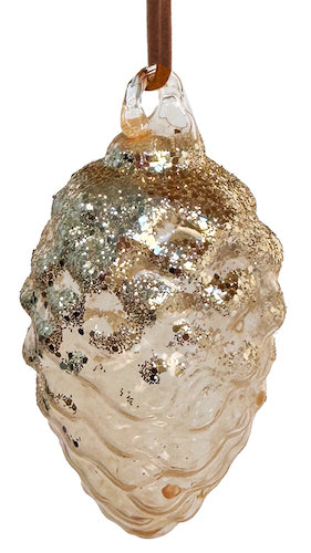 Glass cone transparent champagne glitter