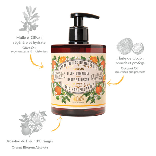 16.9 fI.oz. Orange Blossom Liquid Marseille soap