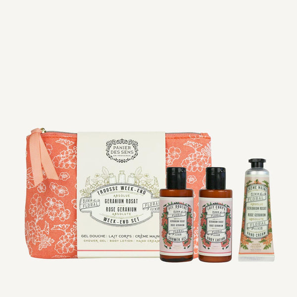 Travel Set Rose Geranium - Shower, Body lotion, Hand cream