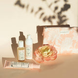 Peony Travel Pouch ( Light face Cream, make up remover, Cleansing Foam)