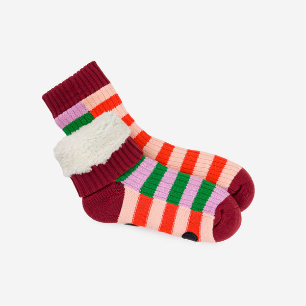 Super Stripe House Socks -Kelly Lilac/S/M