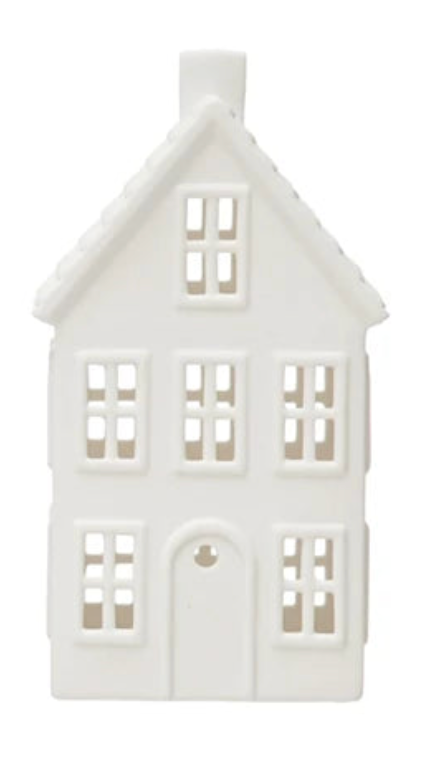 Lrg, Stoneware House w/ LED Lights