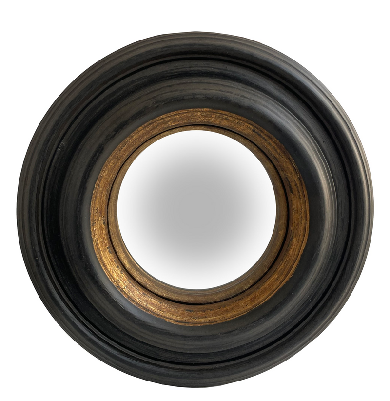 Convex Black and Gold Mirror