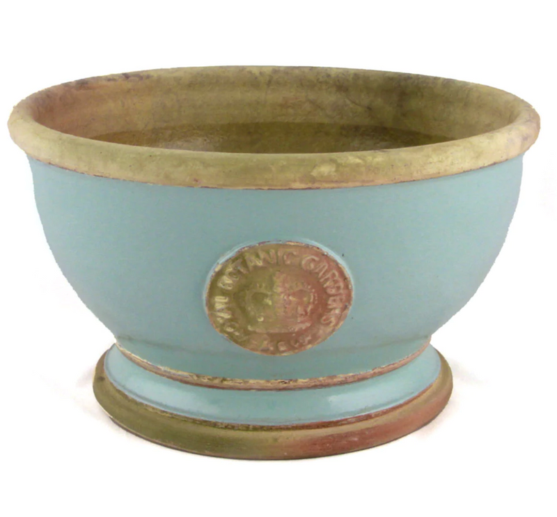 Lrg "Hampton" Tiffany Blue Kew Footed Bowl