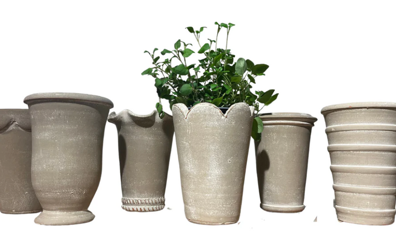 Taupe Tall Herb Pots