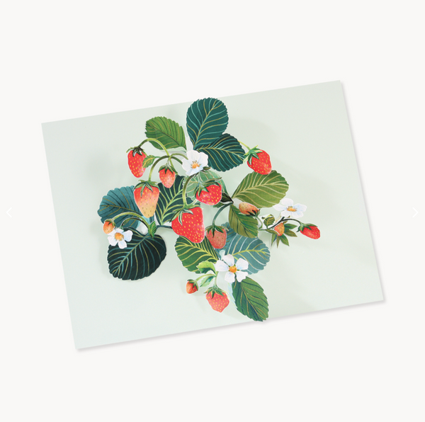 STRAWBERRIES pop up Birthday card