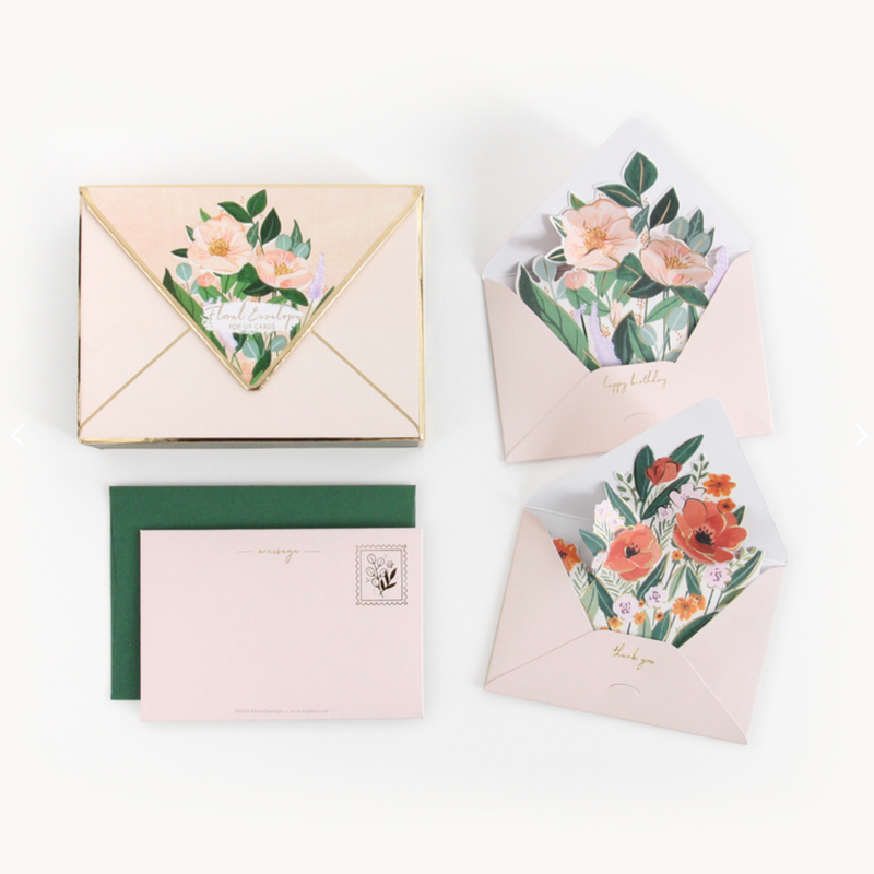 FLORAL ENVELOPE pop up card set