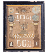 1850 Masonic Needlework Antique