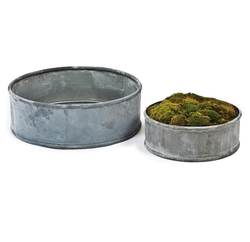 Zinc low round centerpieces