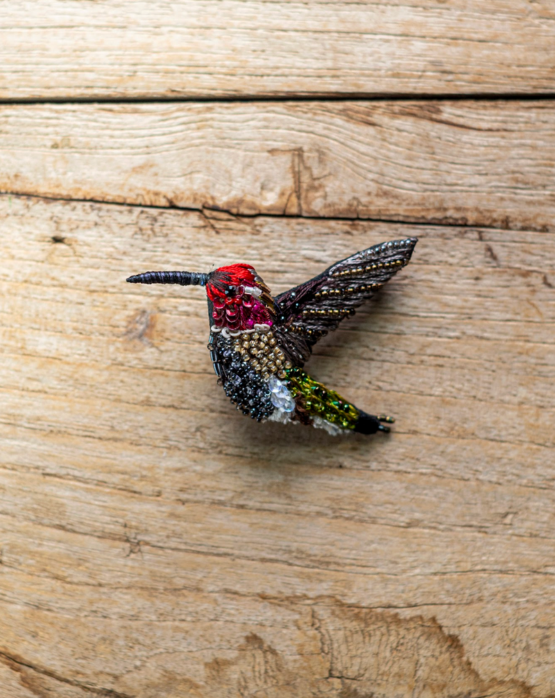 Sparkling Hummingbird Brooch Pin