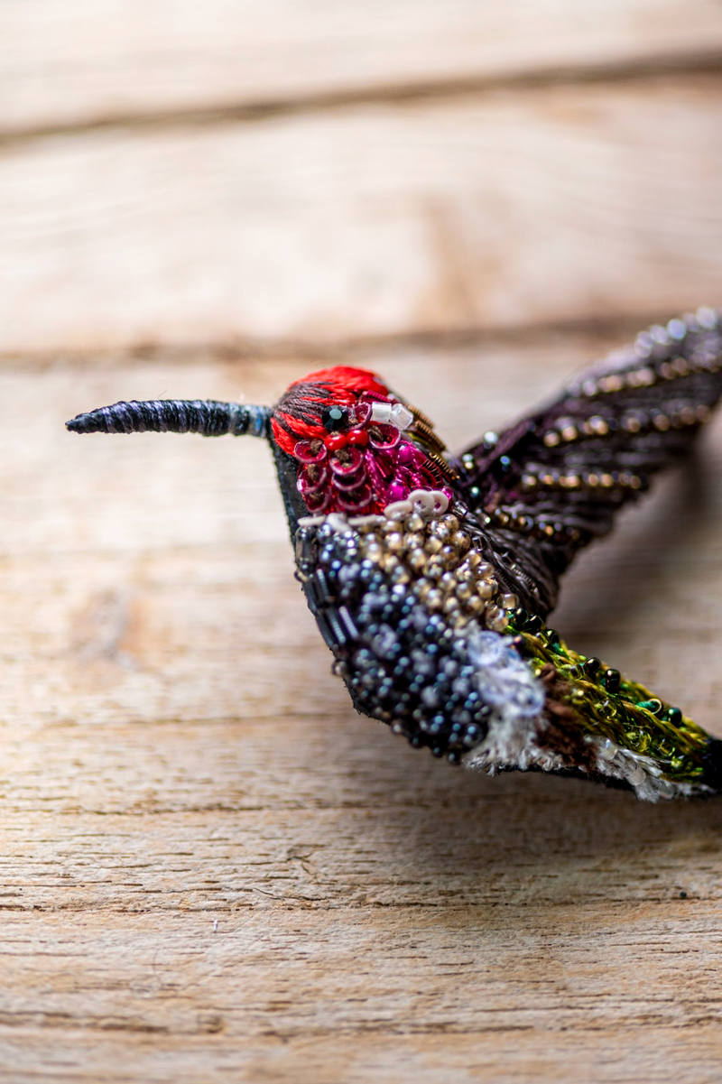 Sparkling Hummingbird Brooch Pin