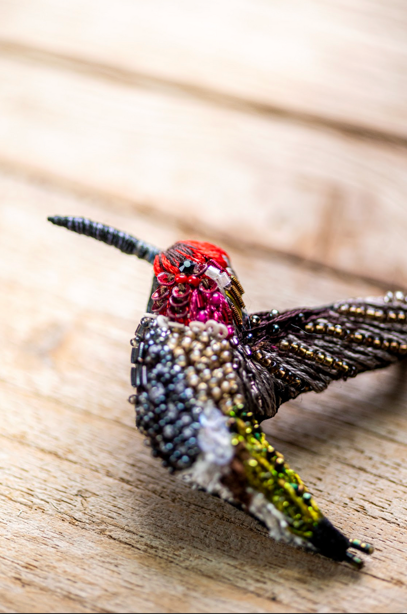 Sparkling Hummingbird Brooch Pin