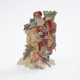 Father Christmas and Little Boy. 3D pull - out card