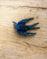 Singing Swallow Brooch Pin
