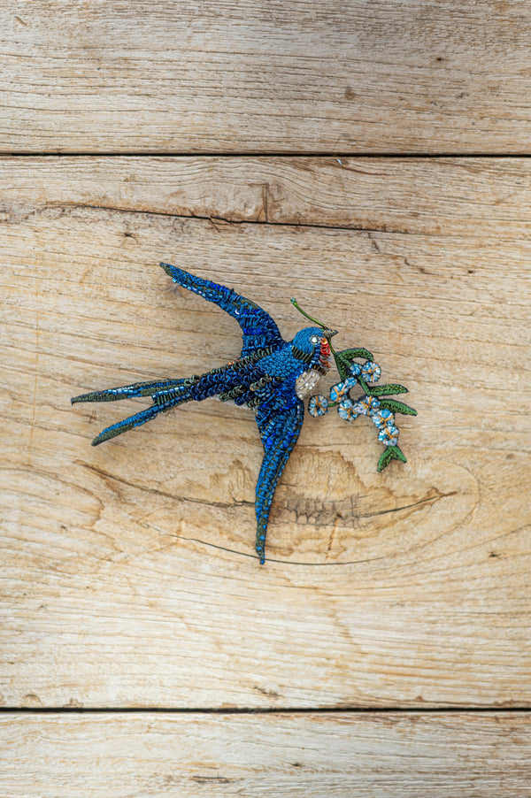 Peace Swallow Big Brooch Pin