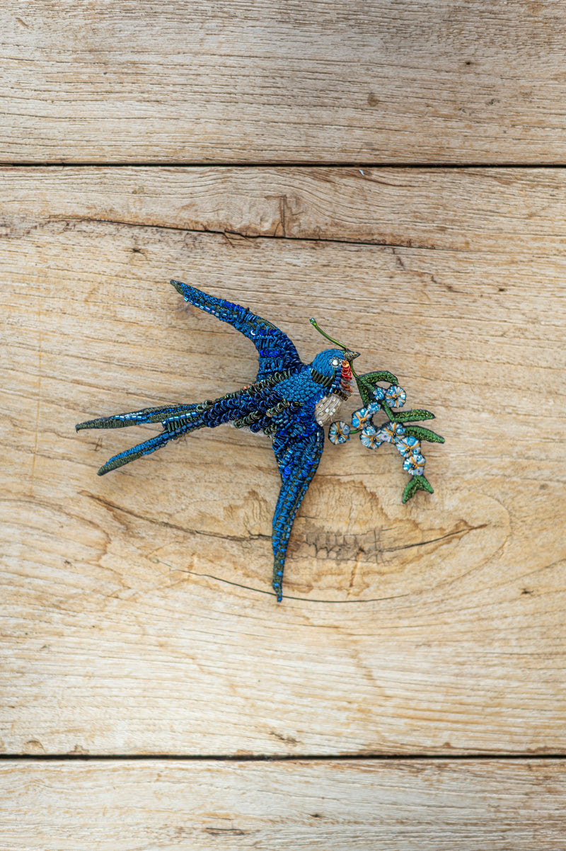 Peace Swallow Big Brooch Pin