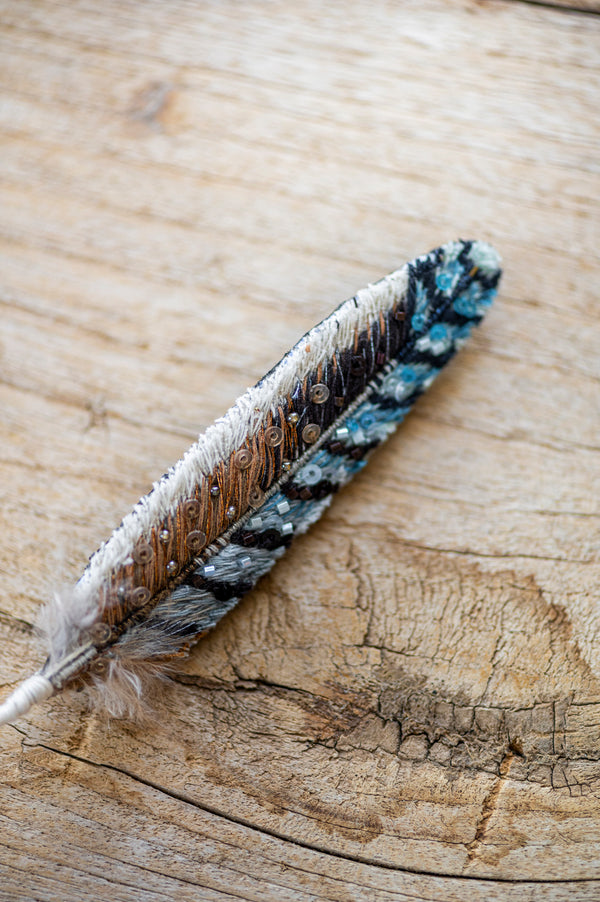 Eurasian Jay Feather Brooch Pin
