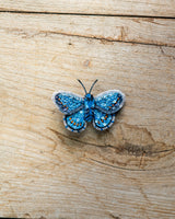 Adonis Blue Butterfly Brooch Pin