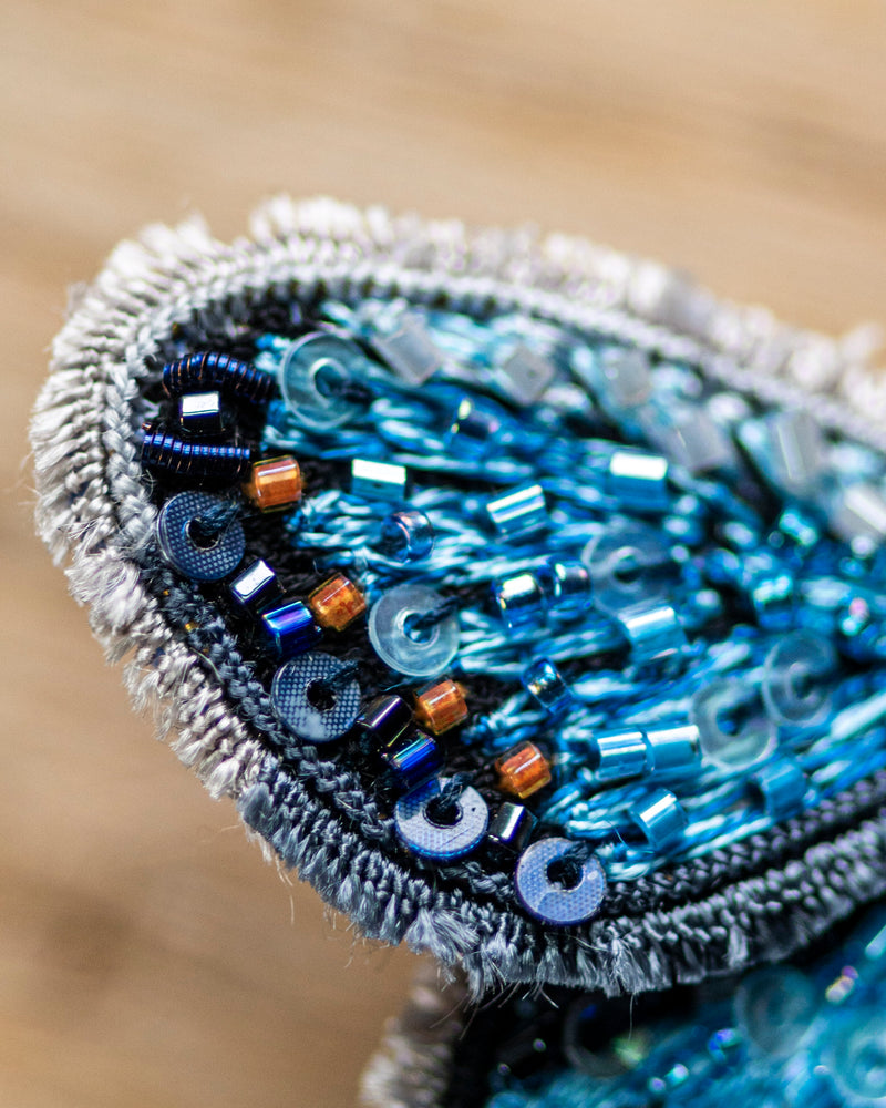 Adonis Blue Butterfly Brooch Pin