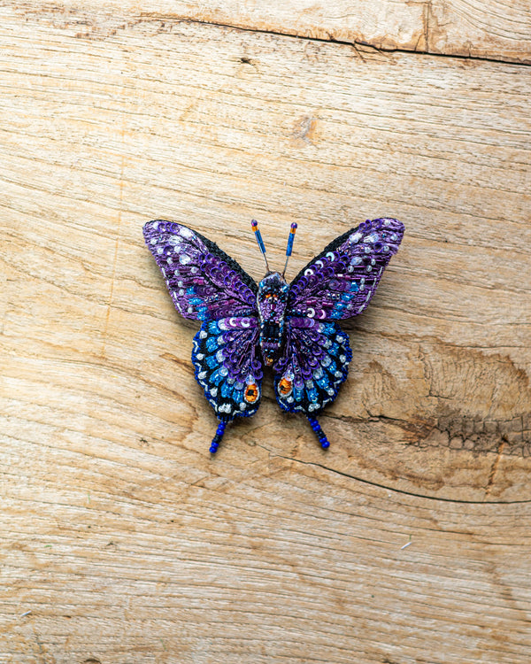 Eastern Black Swallowtail Butterfly Brooch Pin