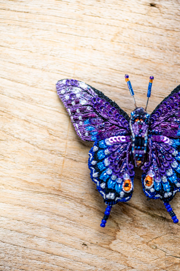 Eastern Black Swallowtail Butterfly Brooch Pin