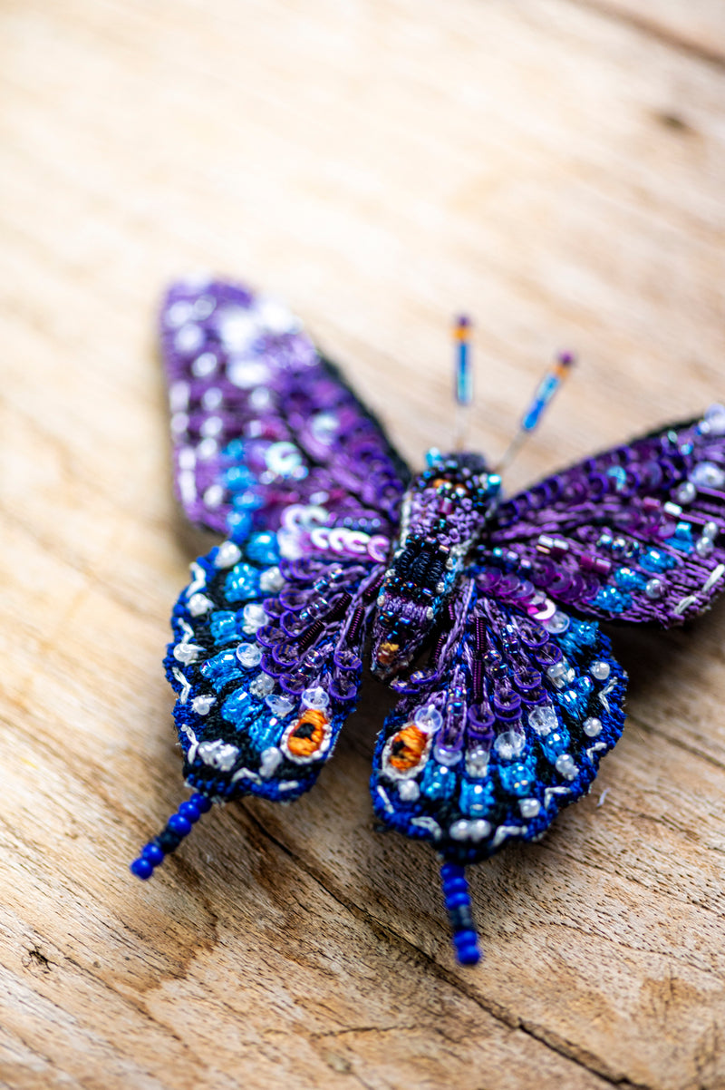 Eastern Black Swallowtail Butterfly Brooch Pin