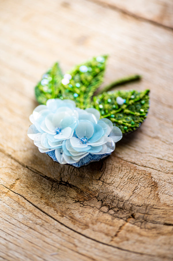 Blooming Hydrangea Brooch Pin