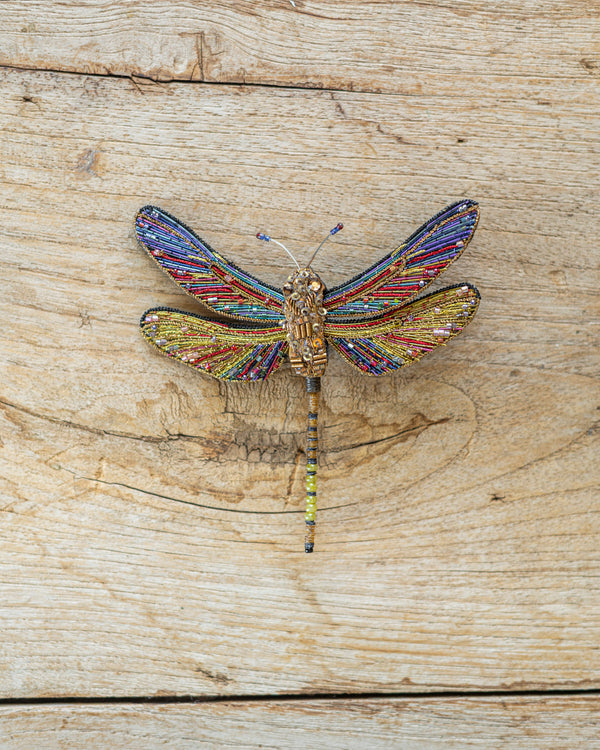 Brown Hawker Dragonfly Brooch Pin