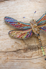 Brown Hawker Dragonfly Brooch Pin