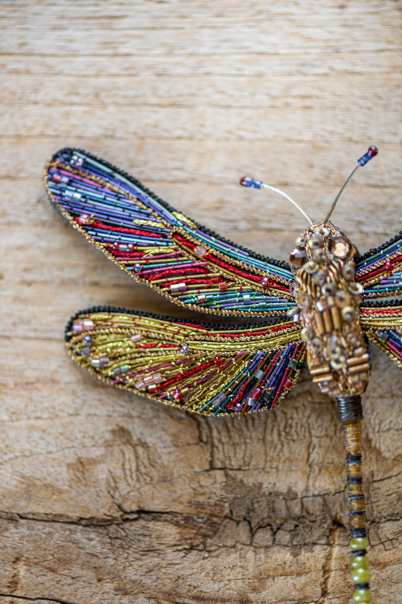 Brown Hawker Dragonfly Brooch Pin