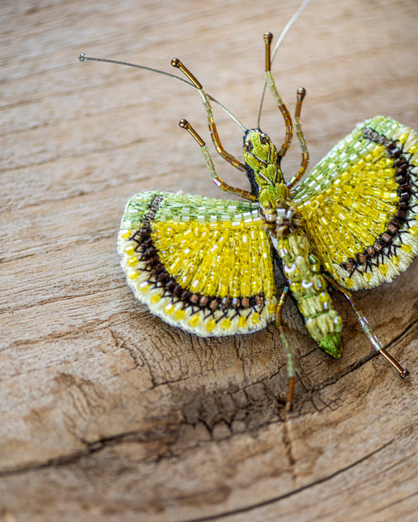 Yellow Umbrella Insect Brooch Pin