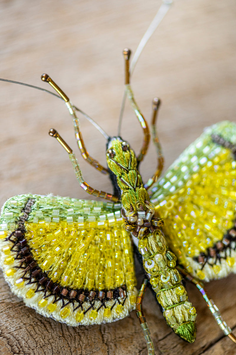 Yellow Umbrella Insect Brooch Pin