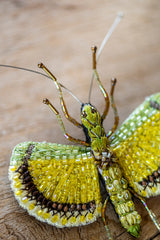 Yellow Umbrella Insect Brooch Pin