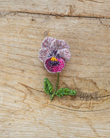 Pink Pansy Brooch Pin
