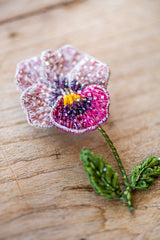 Pink Pansy Brooch Pin