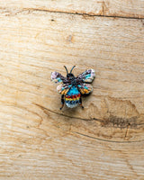 Striped Bee Brooch Pin