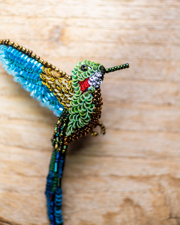 Tropical Hummingbird Brooch Pin