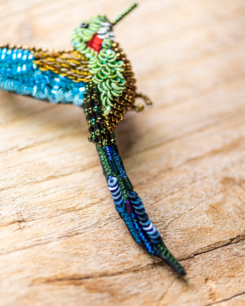 Tropical Hummingbird Brooch Pin