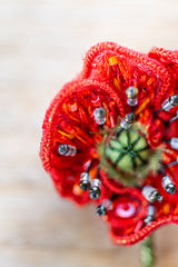 Field Poppy Brooch Pin