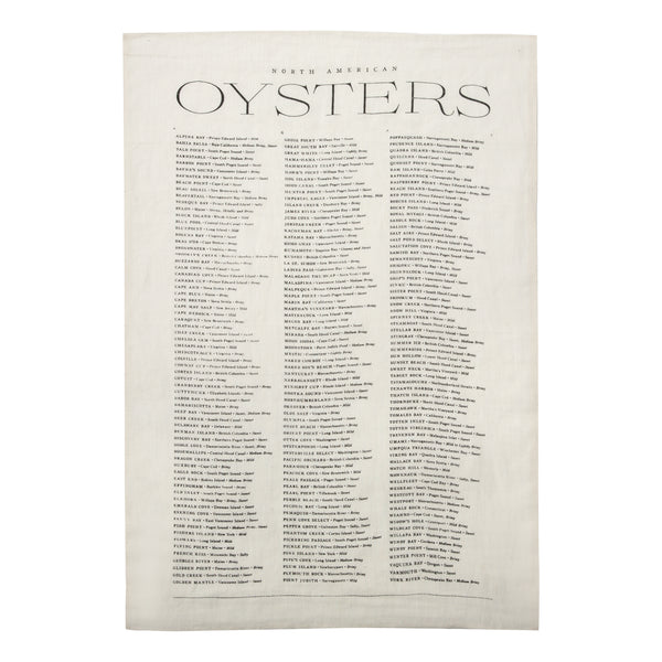 Oyster List Tea Towel, Oyster White