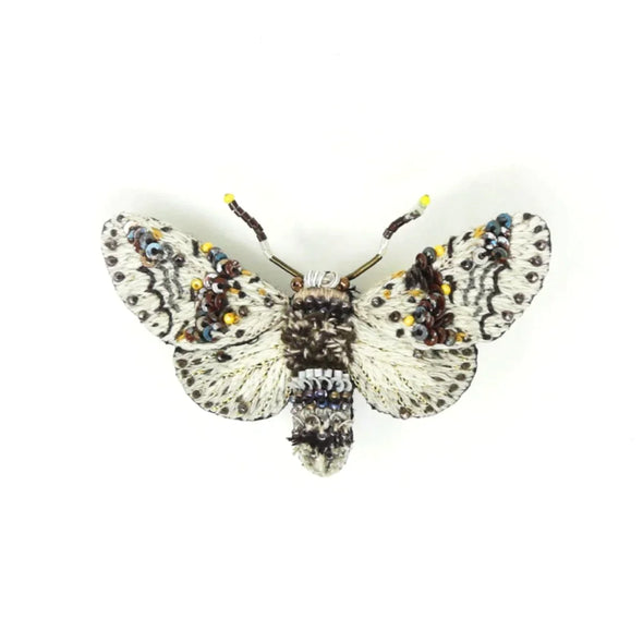 Alder Kitten Moth Brooch Pin