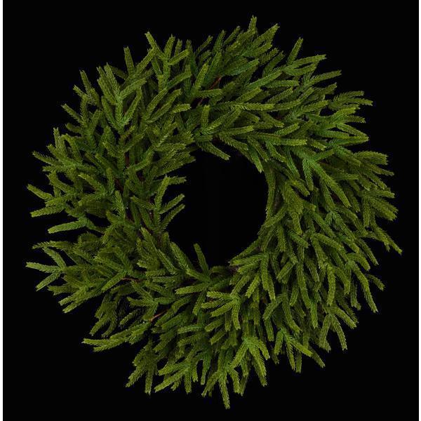 24"DIA NORFOLK ISLAND PINE WREATH WITH 120 TIPS GREEN