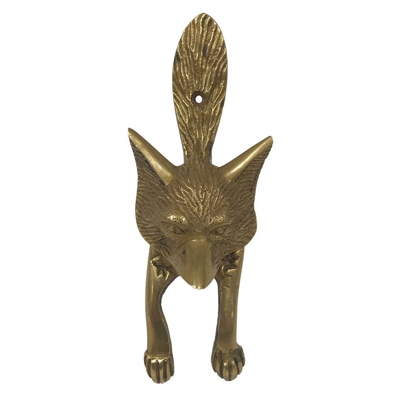 6-1/4" Antiqued Brass Fox Door Knocker