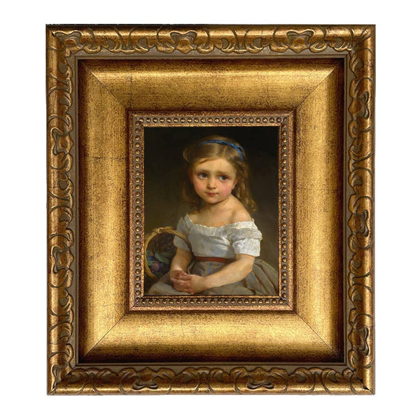 Little Girl with Basket of Plums Painting Print on Canvas